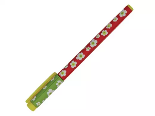 Ручка шариковая "BR-100530" "FunWrite", СИНЯЯ, "Ромашки", узел 0,5 мм, линия письма 0,3 мм