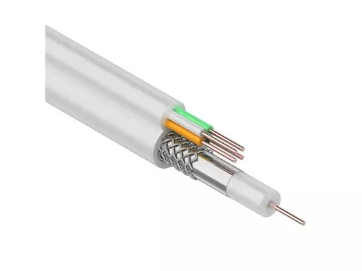 Кабель Видеонаблюдения D=5мм +4*0.5мм  100м  белый (ККСВ)  REXANT  (цена за1 метр)