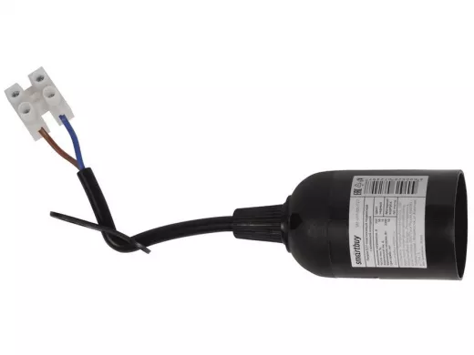 Патрон Е27 пластиковый подвесной с клеммной колодкой, черный (SBE-LHP-tbb-E27)