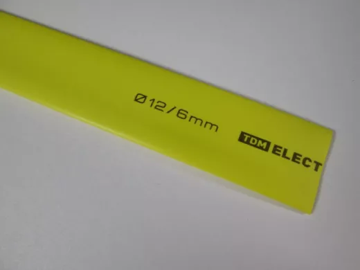 Термоусадка TDM ТУТнг 12/6 желтая 1м SQ0518-0223