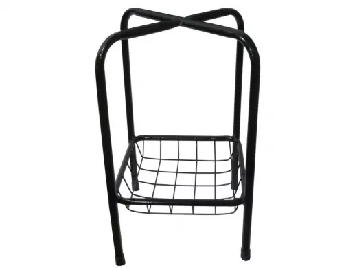 Каркас для табурета с корзинкой "TABURETTO-15116" ЧЁРНЫЙ с колпачками, 16мм