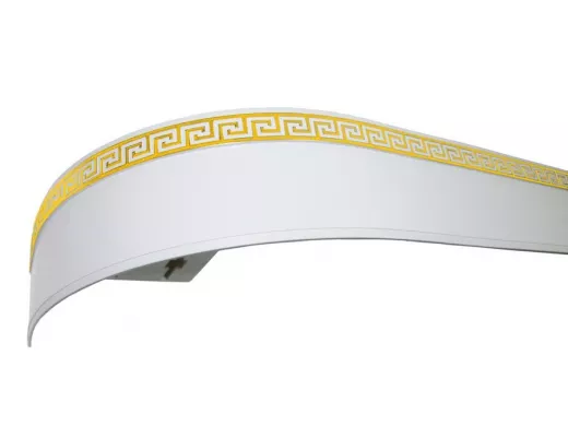300см карниз ДНК  ЛАБИРИНТ 2 БЕЛЫЙ ЗОЛОТО в индивид. упаковке ультракомпакт