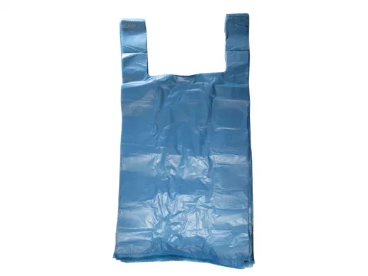 Пакет майка ПНД 30+16х60, 15мкм синяя  (100шт./уп) (цена за 1шт)