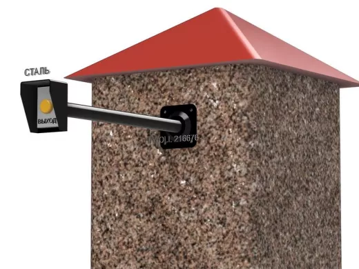 Стальной защитный козырек для кнопок выхода с вылетом от стены 50см 