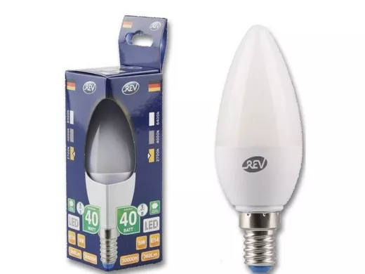 Светодиодная лампа  REV Classic C37 Е14 5W, 2700K, теплый свет