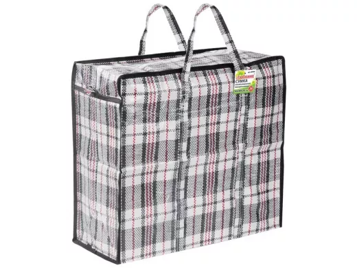 Сумка-баул хозяйственная, полипропилен, 45*40*20см, 36литров, черно-красная, 130г/м2 "BR-77670"