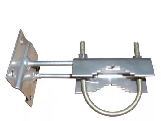 Кронштейн антенный "КРОНШТЕЙН-2" серебристый для крепления мачт диаметром 32мм, 51мм  к стене